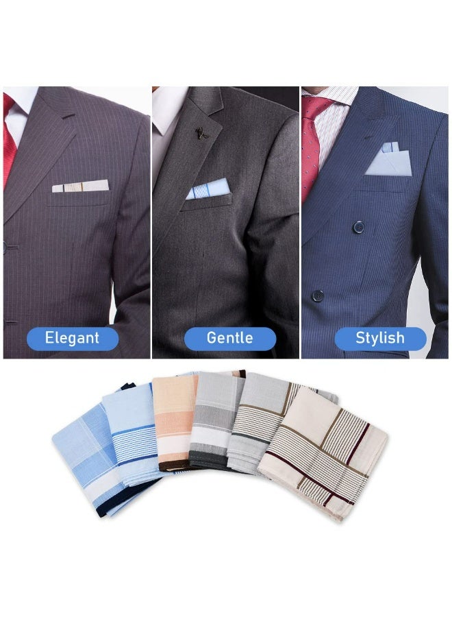 يلا جوي المناديل للرجال، 12 حزمة ناعمة الرجال Hankies مجموعة، الرجال ممتازة المناديل متنوعة جيب مربع Hankies - Image 5