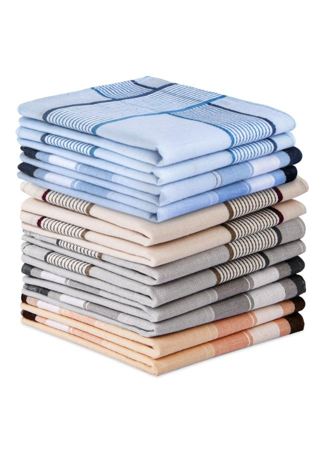 يلا جوي المناديل للرجال، 12 حزمة ناعمة الرجال Hankies مجموعة، الرجال ممتازة المناديل متنوعة جيب مربع Hankies - Image 1