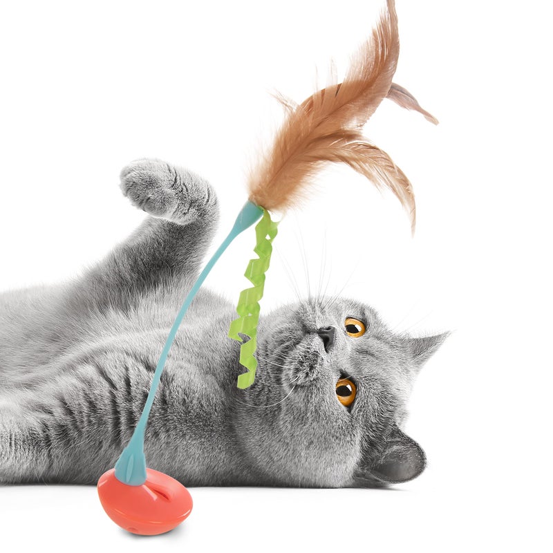 Petlinks Tippy Teaser Self Righting Feather Toy for Cats & Kittens, Rocks & Sways, Fun & Engaging Play - Multi Color, One Size - Image 5