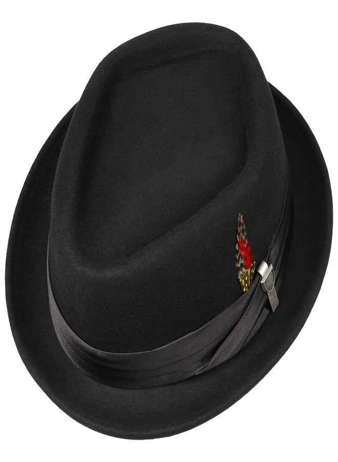 Brixton unisex adult Stout Pork Pie Fedora, Black/Black, Medium US - Image 2