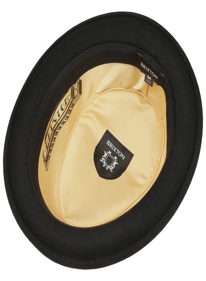 Brixton unisex adult Stout Pork Pie Fedora, Black/Black, Medium US - Image 4