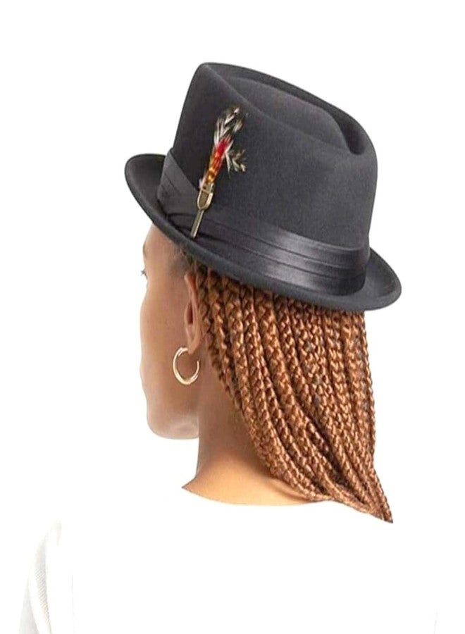 Brixton unisex adult Stout Pork Pie Fedora, Black/Black, Medium US - Image 3