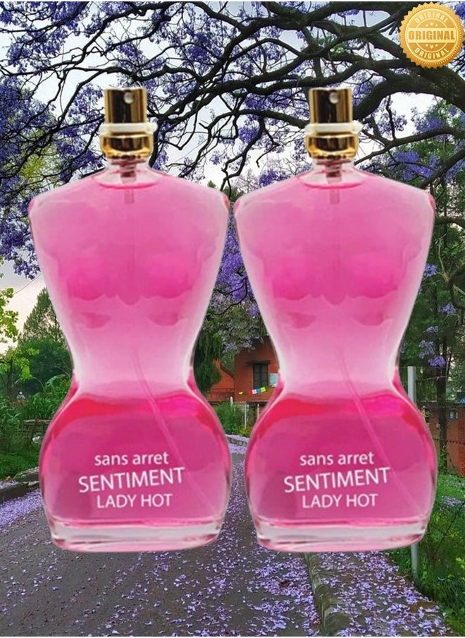 LADY BELLA 2 Pieces Sans Arret Sentiment Lady Hot Perfume 100ml EDP  - Image 1