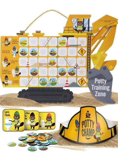 Potty Chart For Toddlers With Tractor Theme - Reusable Potty Training Chart With Rewards, Stickers, And Training Tools - Perfect For Toddler Potty Training