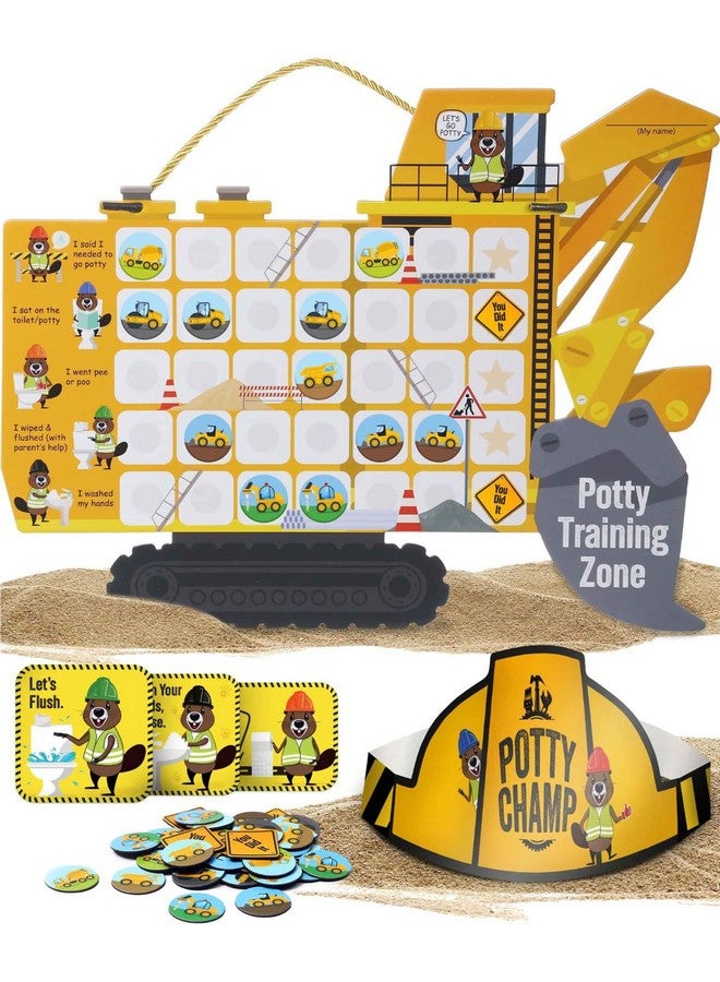 Potty Chart For Toddlers With Tractor Theme - Reusable Potty Training Chart With Rewards, Stickers, And Training Tools - Perfect For Toddler Potty Training