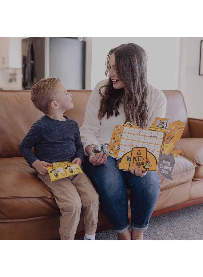 Potty Chart For Toddlers With Tractor Theme - Reusable Potty Training Chart With Rewards, Stickers, And Training Tools - Perfect For Toddler Potty Training