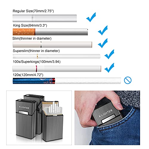 x-lighter XL079 Cigarette Case for 100's King Size, with Electric Coil Lighter, Gift Package - Image 3