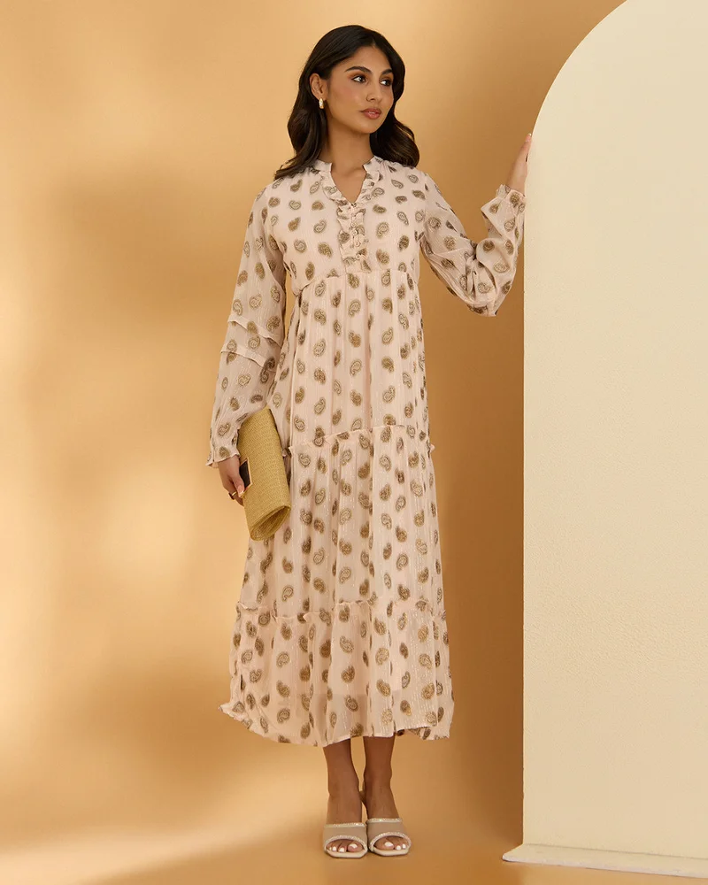 REDTAG Women Beige Printed Casual Dress