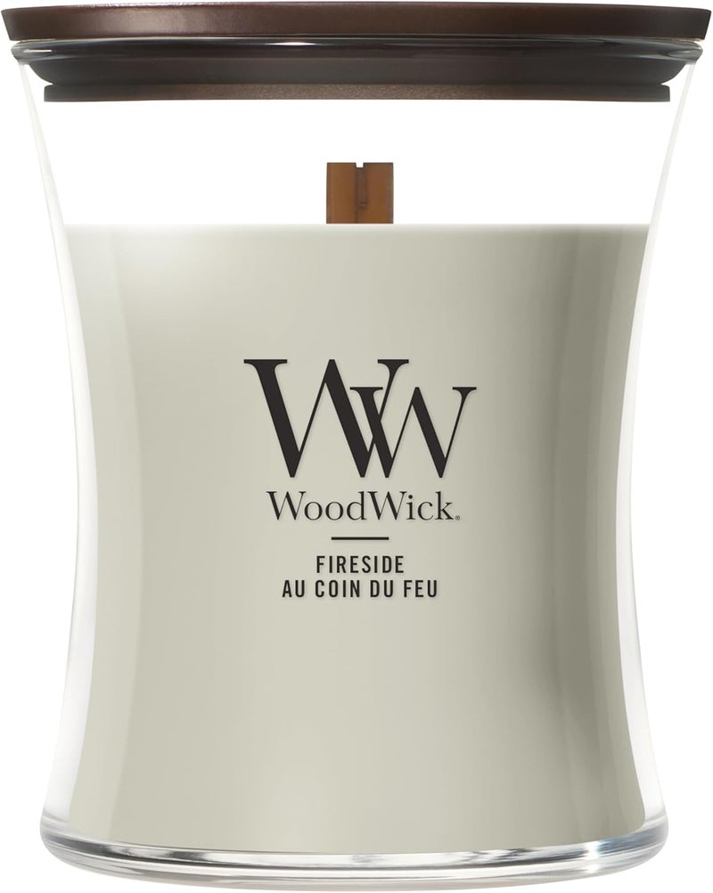WoodWick Scented Candle, Fireside Medium Hourglass Candle, with Crackling Wick, Burn Time: Up to 60 Hours, Scented Candles Gifts for Women - Image 1