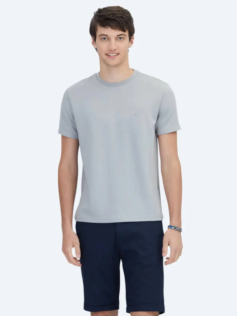 Kip Grey Plain Crew Neck T-Shirt