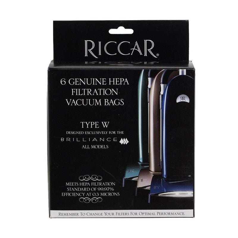 Genuine Riccar Type W Brilliance Hepa Filtration Vacuum Cleaner Bags (6 Pack)