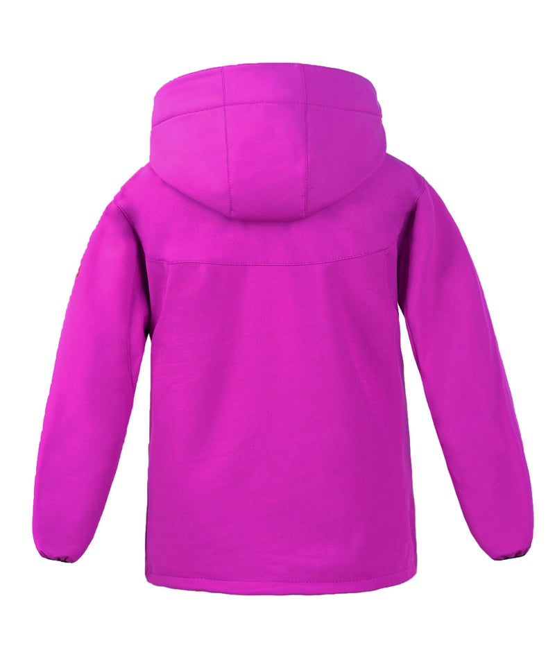 M2C Girls Hooded Waterproof Windbreaker Fleece Lined Softshell Jacket 4T Rose - Image 2