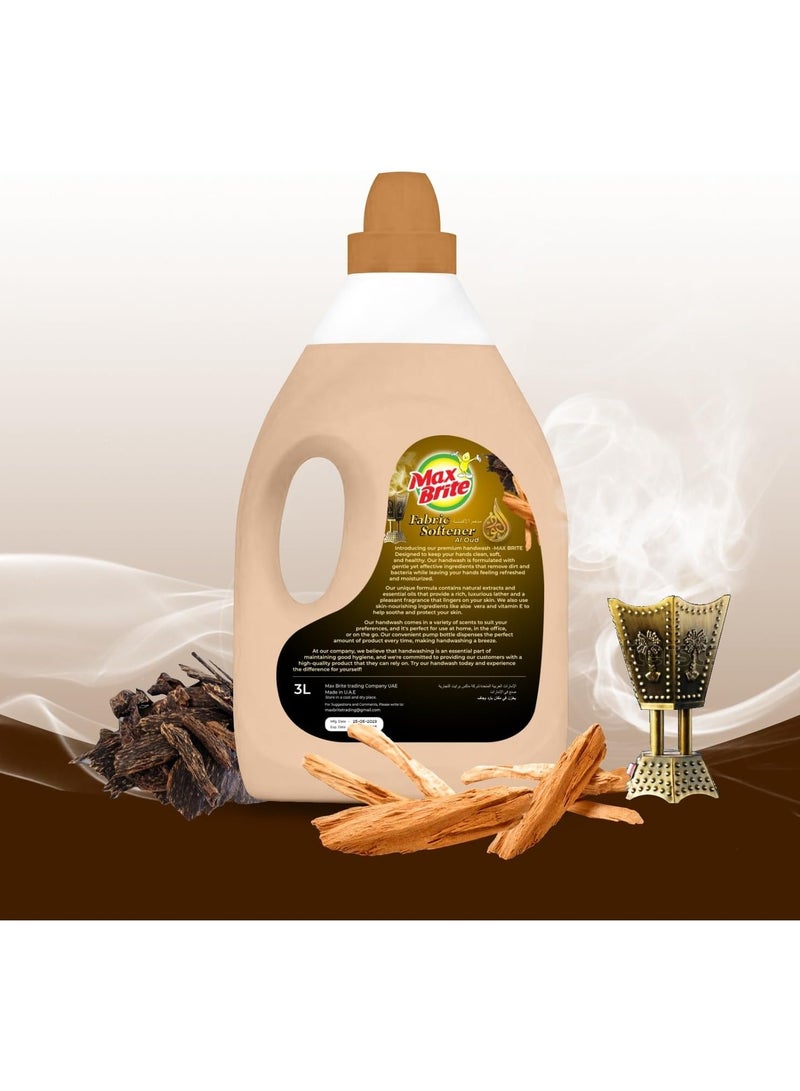 Max Brite Fabric Softener For All Types of Clothes Long Lasting Lavender Al Oud Jasmine Fragrance 3L Pack of 3 - Image 3