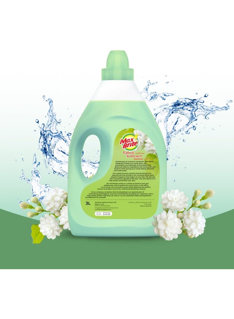 Max Brite Fabric Softener For All Types of Clothes Long Lasting Lavender Al Oud Jasmine Fragrance 3L Pack of 3 - Image 5