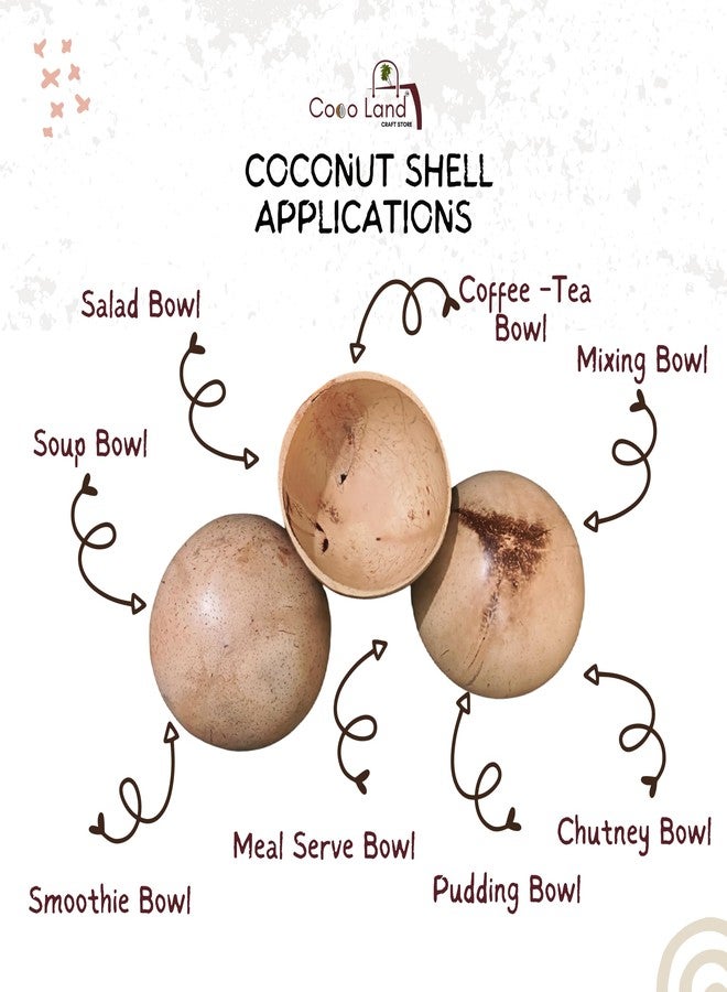 Coco Land White Coconut Shell Sausage Bowl (Small Size Pack of 1) 100 ml |Coconut Oil Polished Decorative Pots, Chutney,Pickle,Smoothie,Coffee,Tea Serving Bowl|Mixing Bowl,Natural Bowl,Eco Friendly - Image 5