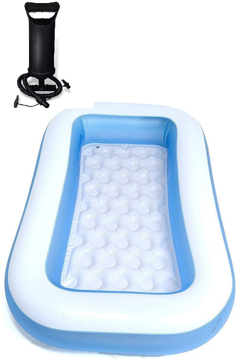 KINGZOMY® Bath tub for Baby Inflatable Rectangular Pool with Air Pump Inflatable Rectangular Pool, with Air Pump - Multi Color -6 Feet - Image 5