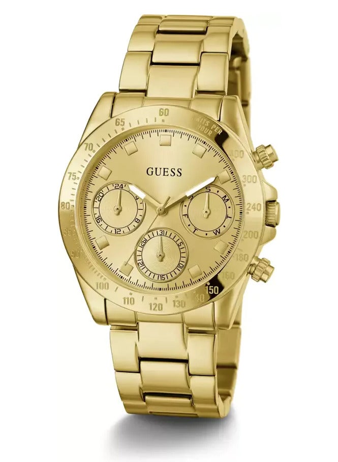 GUESS ساعة يد نسائية أنالوج بقرص ذهبي من غس - GW0314L2 - Image 3