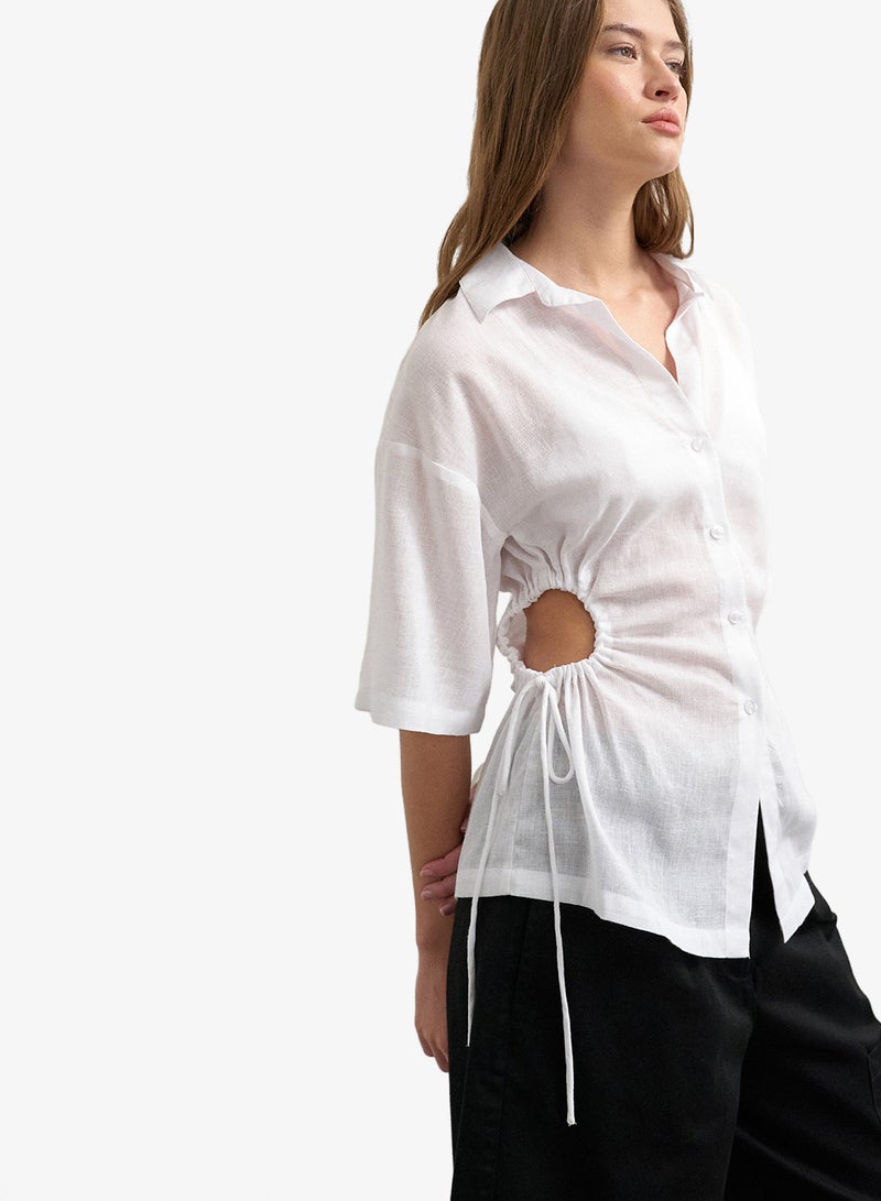 TOPSHOP Casual Short Sleeve Fitted Shirt - Image 4