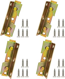 BokWin BokWin 4 Sets No Mortise Bed Rail Fittings Wooden Bed Frame Connectors Metal Bed Rail Fasteners - Image 1