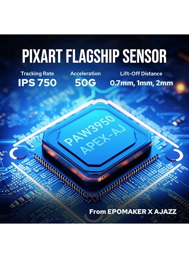 EPOMAKER Click Gaming Mouse Wireless 2.4Ghz/Bluetooth/Type C 800 To 42 000 Dpi Adjustable 8K Polling Rate 500Mah Lightweight Optical Mouse For Pc/Mac/Linux (White) - Image 3