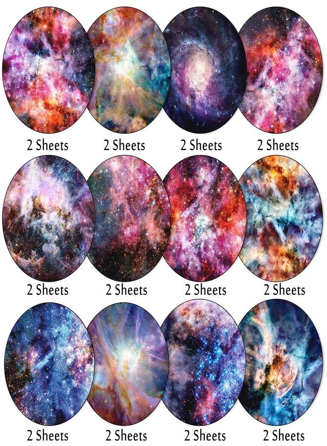 Whaline حزمة ورق نمط المجرة من واهلين 24 قطعة: 30x30 سم مزدوجة الوجه، مربعة، ناعمة، زرقاء، بنفسجية، سوداء - ورق حرفي، ورق زينة، ورق نمط، حرف، ألبوم قصاصات - Image 3