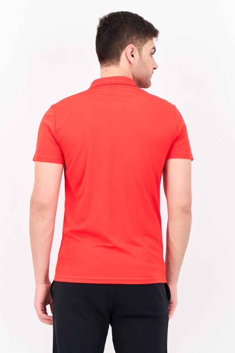 PUMA قمصان بولو تدريبية قصيرة الأكمام للرجال بتصميم نحيف، أحمر - Image 3