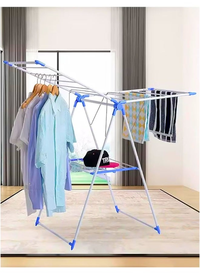 Eleish clothes dryer stand , Clothes Drying Stand  Drying Rack clothes rack, Clothes Rack for Drying Clothing, Cloth Drying Stand (White & Blue)  - Image 1