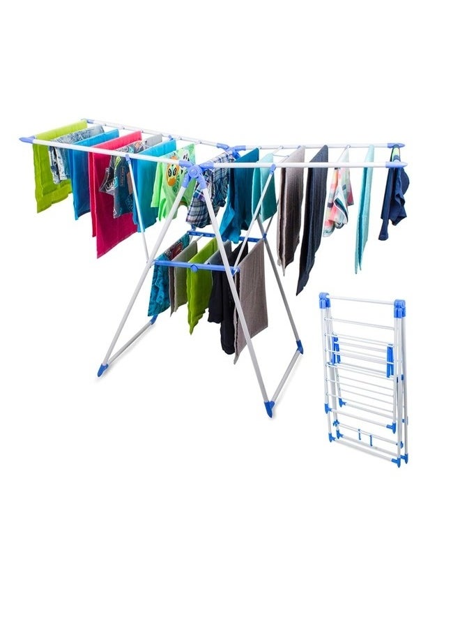 Eleish clothes dryer stand , Clothes Drying Stand  Drying Rack clothes rack, Clothes Rack for Drying Clothing, Cloth Drying Stand (White & Blue)  - Image 3