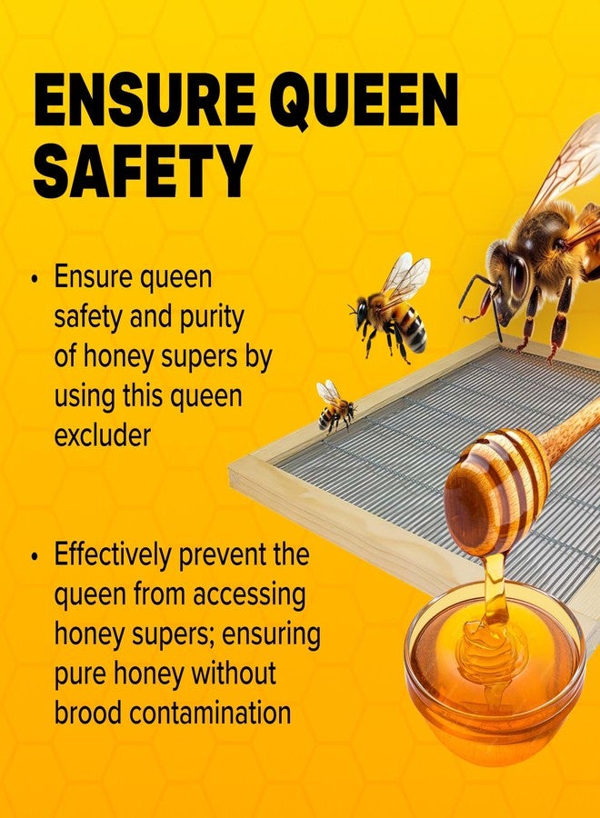 مان لايك مان ليك، حاجز ملكة معدني مُثبّت بالخشب لعشرة إطارات، مصمم بدقة عالية لتحقيق التميز في تربية النحل، يحافظ على سلامة ملكتك، ويعزز إنتاج العسل - Image 2