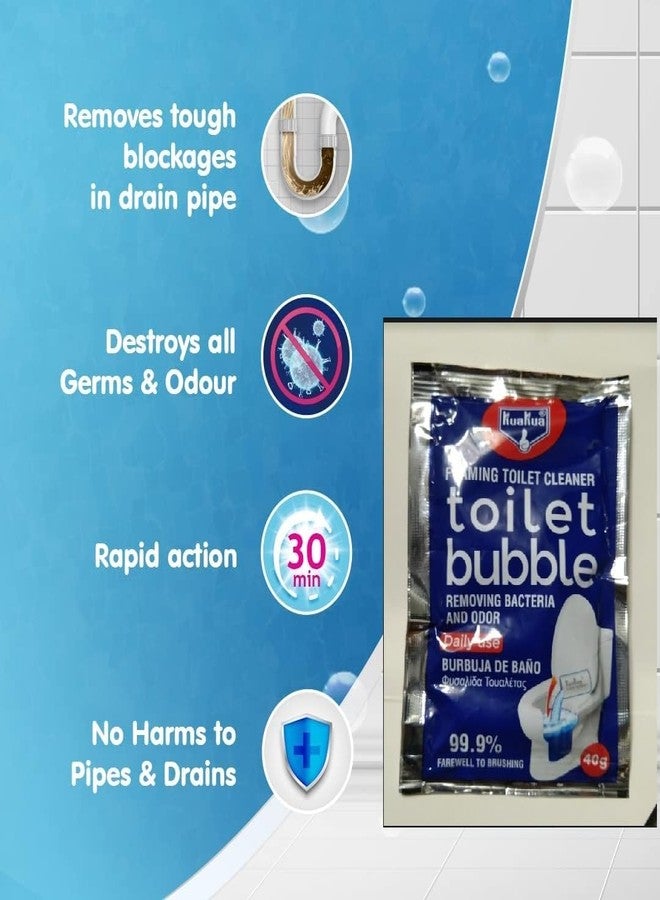 Nilzone Toilet Clean Detergents Powder Toilet Bubble Fast Remover Foaming Toilet Bowl cleaner Bathroom Cleaner, Floor Cleaning Tools Deep Cleaning Toilet Drain Cleaner (Pack Of 20) - Image 2