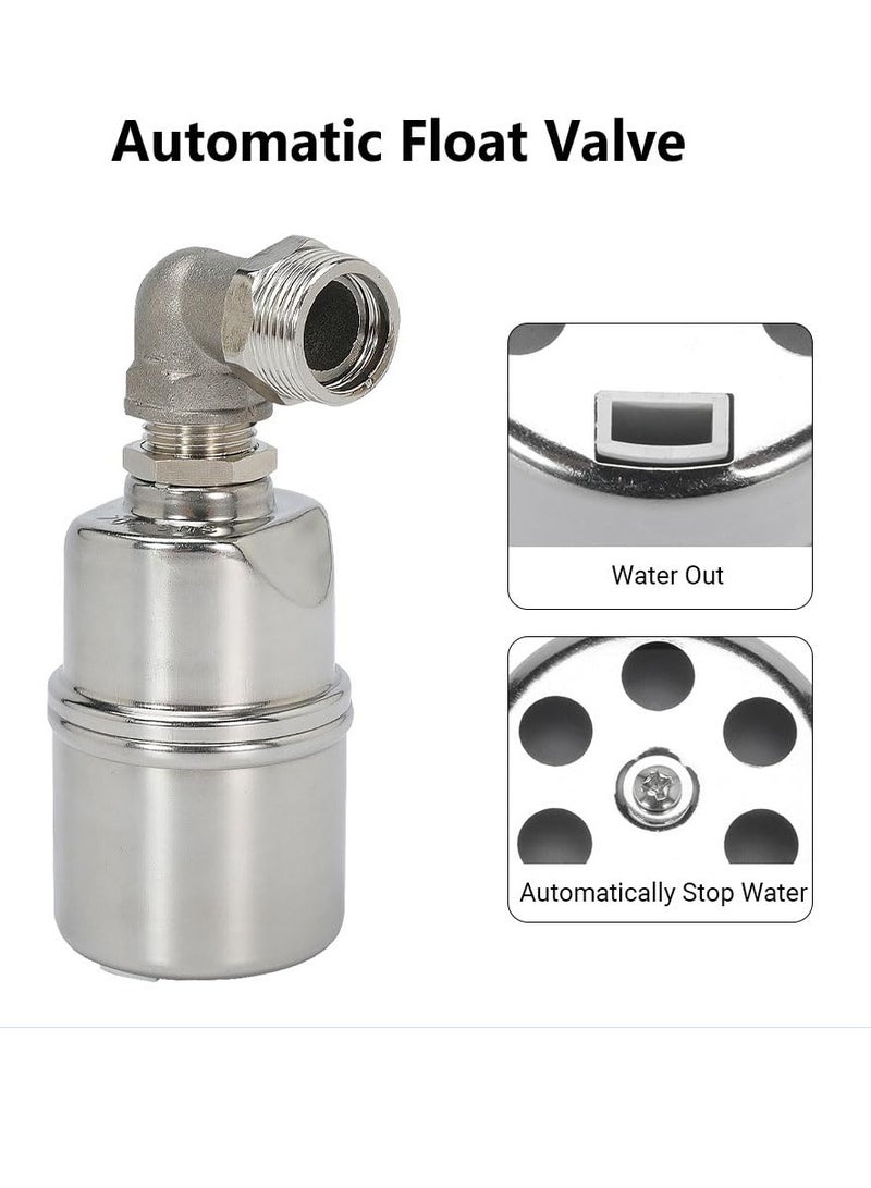 Excefore 1/2" Water Float Valve, 304 Stainless Steel Fully Automatic Water Level Control Float Valve, Auto Shut Off Ball Mini Float Valve, Suirtable for Water Tank, Water Towers  - Image 4