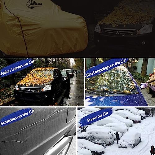 AUTOBIRSA Waterproof Car Body Cover for Maruti Wagon R with Mirror and Antenna Pocket and Soft Cotton Lining (4 Side Elastic Triple Stitched & Metallic Golden with Black Piping Style) - Image 3