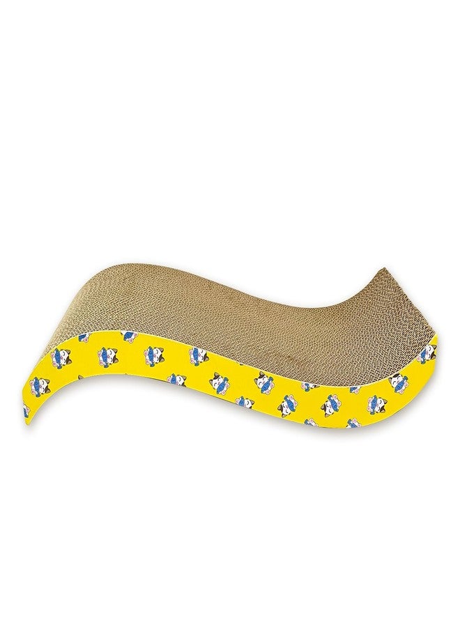 Furrlovers 2 in 1 Reversible Cat Scratcher with cat nip for Cats and Kittens, Pet Scratching Post, Cardboard Scratch Pad, Toys for Cats and Kittens (Wave) - Image 1