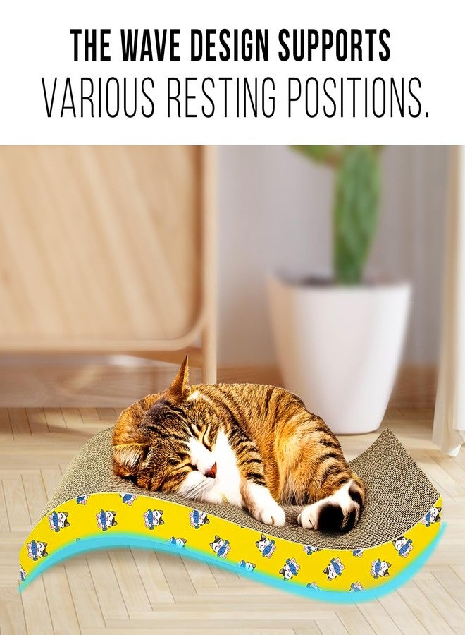 Furrlovers 2 in 1 Reversible Cat Scratcher with cat nip for Cats and Kittens, Pet Scratching Post, Cardboard Scratch Pad, Toys for Cats and Kittens (Wave) - Image 3