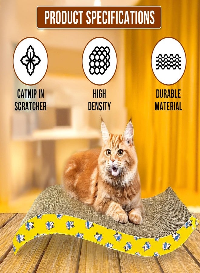 Furrlovers 2 in 1 Reversible Cat Scratcher with cat nip for Cats and Kittens, Pet Scratching Post, Cardboard Scratch Pad, Toys for Cats and Kittens (Wave) - Image 5