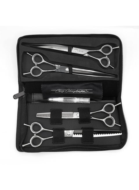 Chris Christensen Classic Series Grooming Shears  Full Set of Shears With Case  Groom Like a Professional  Any Skill Level  Made From 440C Japanese Steel