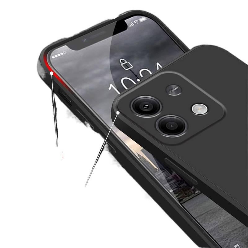 MS غطاء واقي بسيليكون، مقاوم للصدمات لـ Redmi Note 13 Pro، أزرق داكن، حماية من السقوط من السيليكون باللون الأزرق باللون الأحمر - Image 3