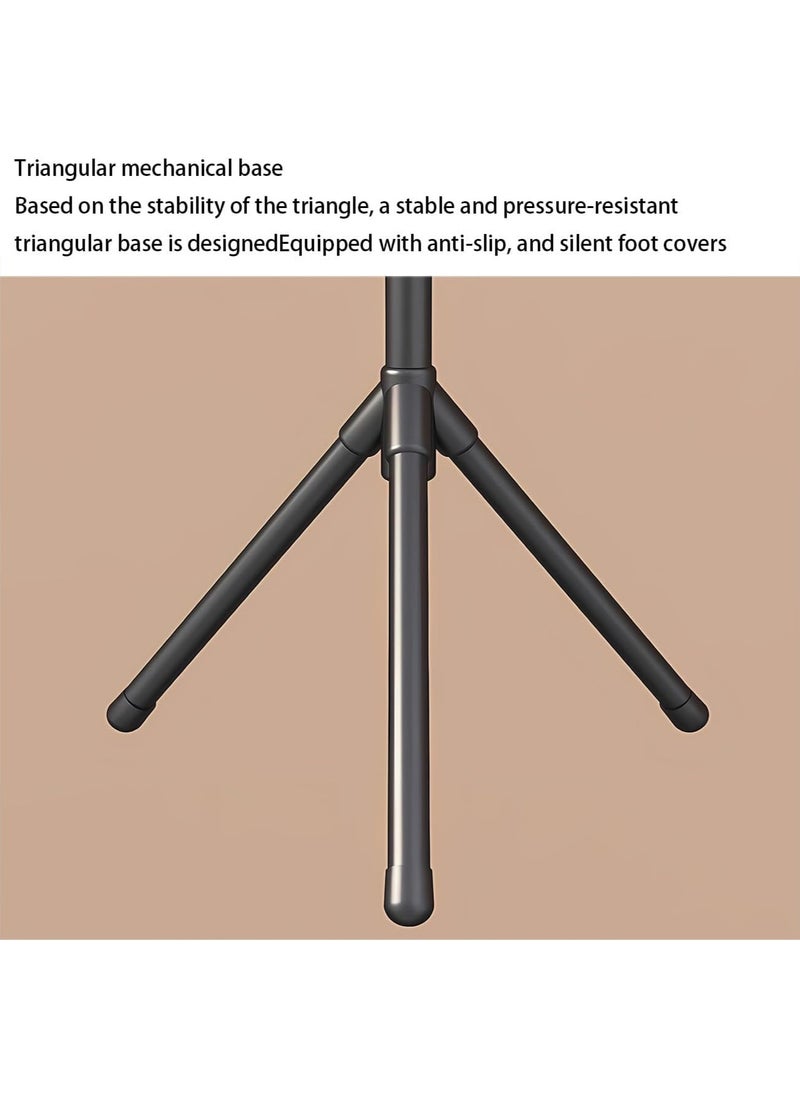 Hihonor - Coat Rack, Metal Freestanding Hanger with 9 Hooks and 3 Adjustable Size Free-Standing Tree Hangers for Bedrooms Dorm Corridors Entrances Offices for Hats Coats Scarves Handbags,Wooden Coat Tree (Blue) - Image 1