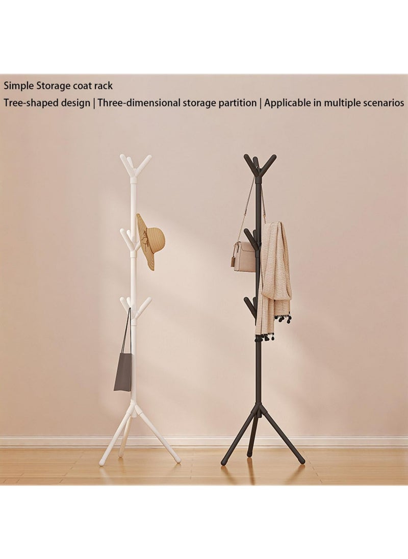 Hihonor - Coat Rack, Metal Freestanding Hanger with 9 Hooks and 3 Adjustable Size Free-Standing Tree Hangers for Bedrooms Dorm Corridors Entrances Offices for Hats Coats Scarves Handbags,Wooden Coat Tree (Blue) - Image 1