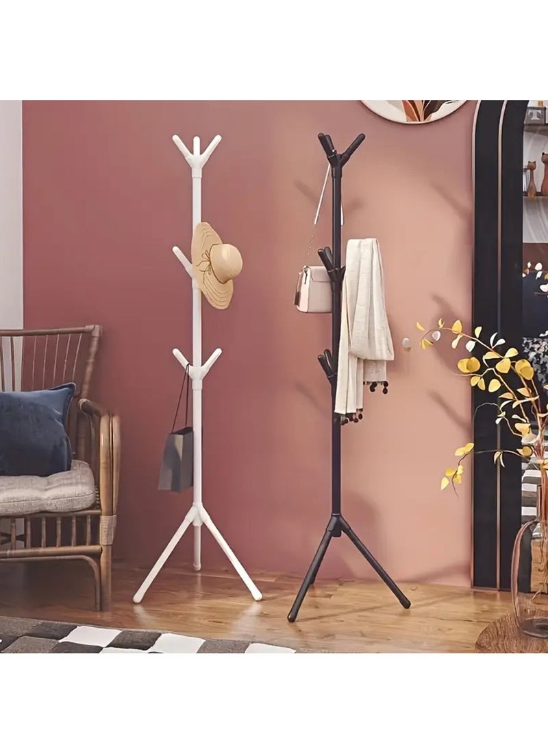 Hihonor - Coat Rack, Metal Freestanding Hanger with 9 Hooks and 3 Adjustable Size Free-Standing Tree Hangers for Bedrooms Dorm Corridors Entrances Offices for Hats Coats Scarves Handbags,Wooden Coat Tree (Blue) - Image 1