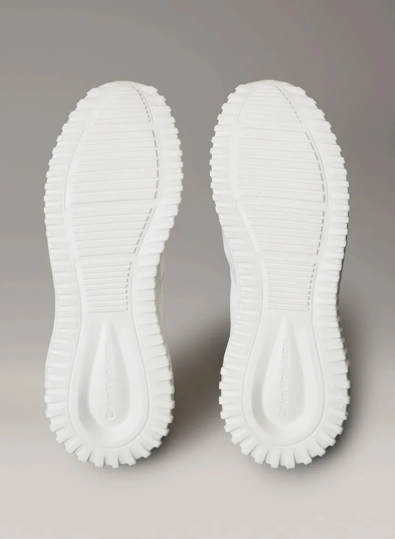 Calvin Klein Jeans Bright White/Marshmellow/Silver Mirrored Silver Tab Ultralight Trainers for Women | Best Price UAE