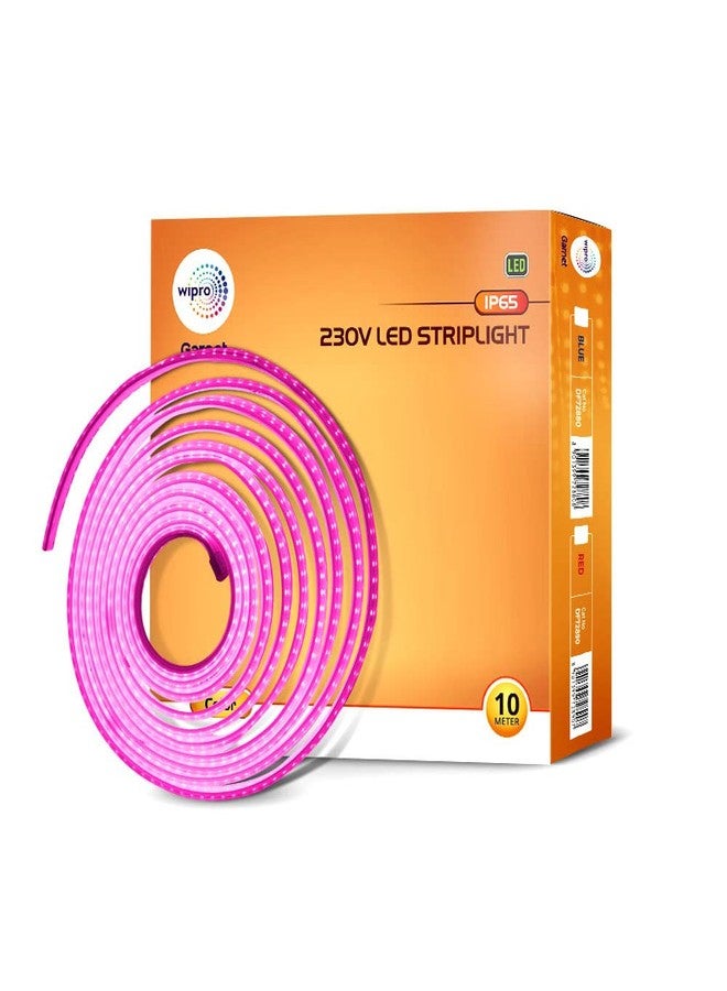 wipro Garnet 10 Meter Led Strip Light| 120 LEDs/Mtr | Pink | Ip65-Waterproof | Flexible Rope Light for Outdoor & Indoor Decoration for Diwali, Christmas|Strip for Balcony, False Ceiling|Pack of 1 - Image 1