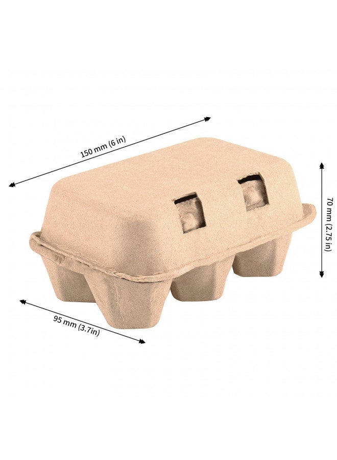 JAPCHET JAPCHET 50 Pack Egg Cartons for Chicken Eggs 6 Count, Paper Pulp Egg Carton Cheap Bulk, Pulp Fiber Egg Tray Holder Biodegradable Egg Carton for Family, Farm, Market  - Image 1
