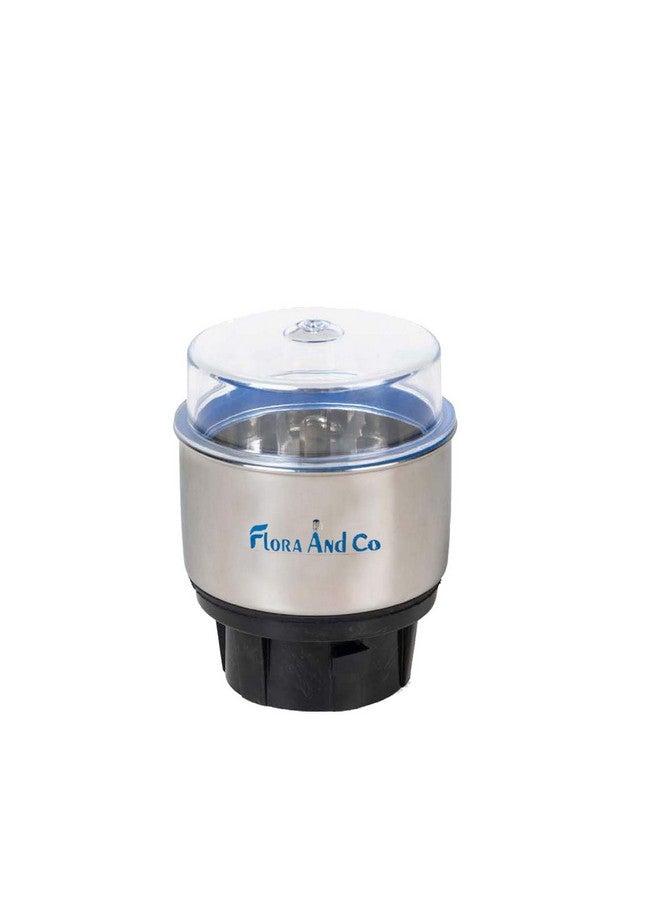 FLORA AND CO جرة شاتني من FLORA AND CO مصنوعة من الفولاذ المقاوم للصدأ مع قاعدة بلاستيكية، جرة خلط لطحن البذور الجافة، التوابل، العدس، حبوب القهوة المحمصة سعة 400 مل متوافقة مع جميع العلامات التجارية - Image 1