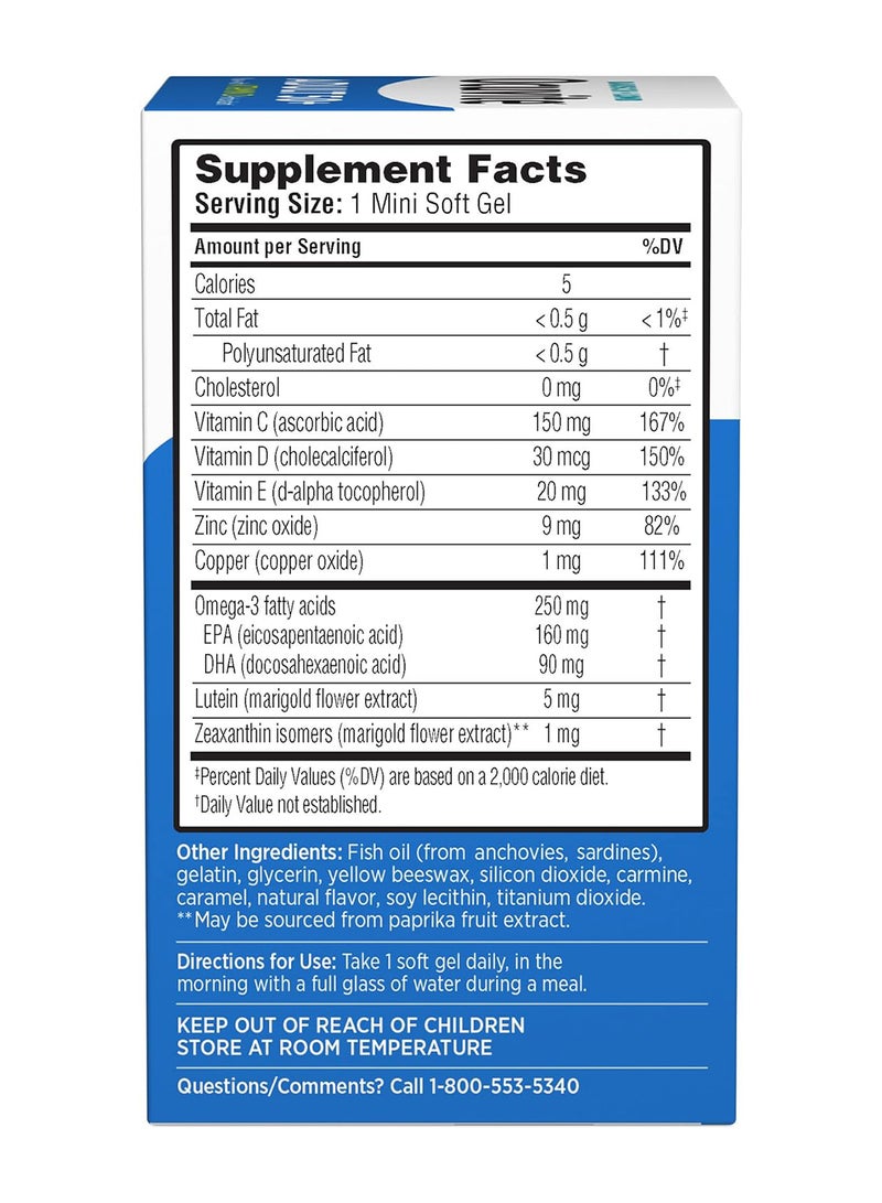 Bausch + Lomb Ocuvite Adult 50+ Vitamin D - 90 Mini Soft Gels - Image 2