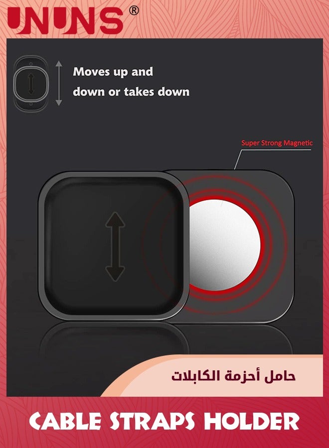 UNUNS Magnetic Cable Holder Clips,Multipurpose Magnetic Cable Organizer With 4-Cable Buckles 1-Bases,Desktop Cable Management Clips For All Wires,Cell Phone,Home,Office,Car,Black - Image 4