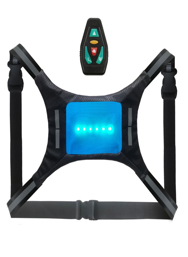 LED Reflective Vest USB Rechargeable Remote Control Turn Signal Light Vest Bicycle Warning Vest - Image 1