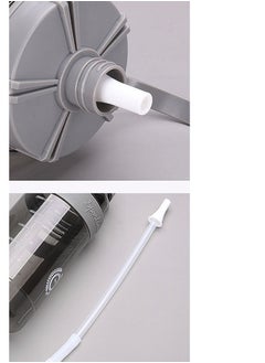 Angmei Large Capacity Sports Water Bottle Pc Material For Men And Women With Straw, Brush, Carrying Cord And Scald Resistant Leather Sleeve,1000ml gray large kettle portable sports water cup large capacity outdoor fitness plastic cup ton barrel  - Image 3