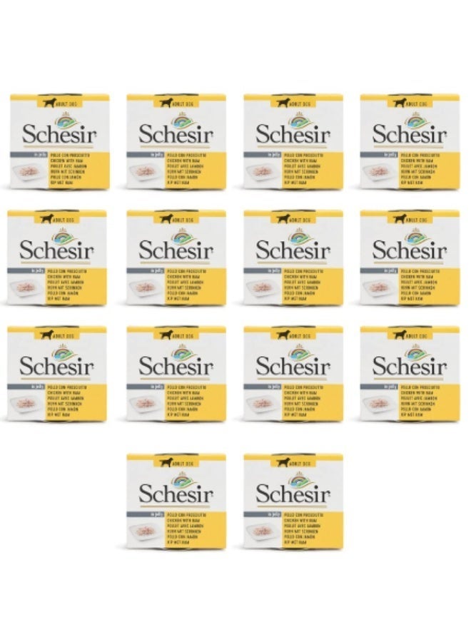 شيسر Pack of 12 Dog Wet Food in Jelly Can-Chicken With Pineapple 10x150g - Image 1