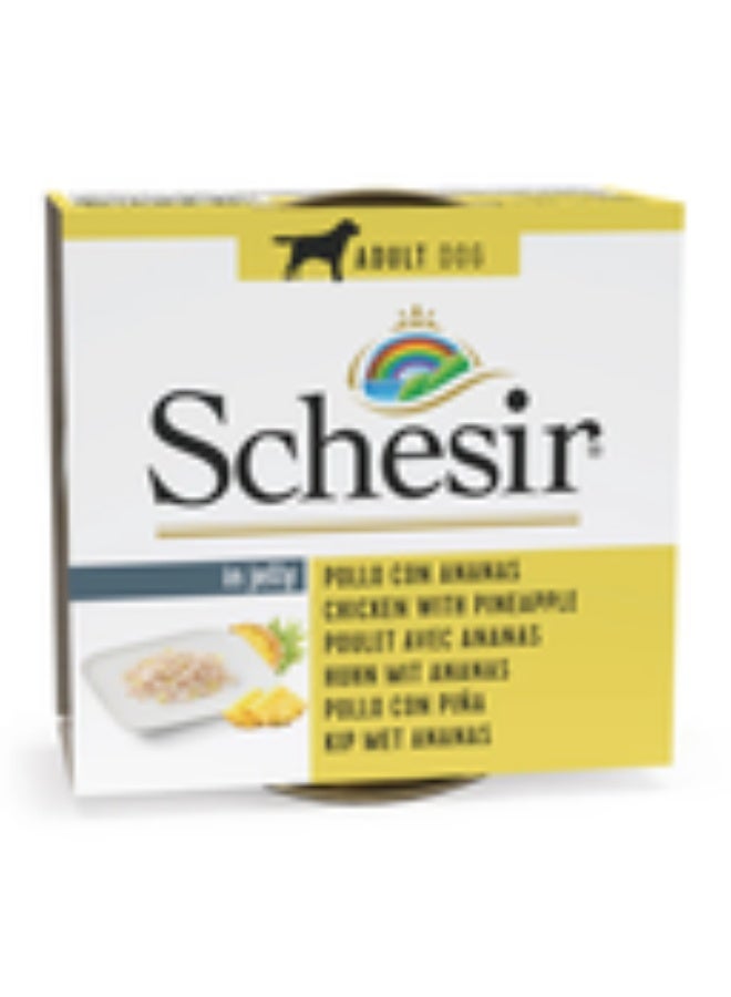 شيسر Pack of 12 Dog Wet Food in Jelly Can-Chicken With Pineapple 10x150g - Image 2